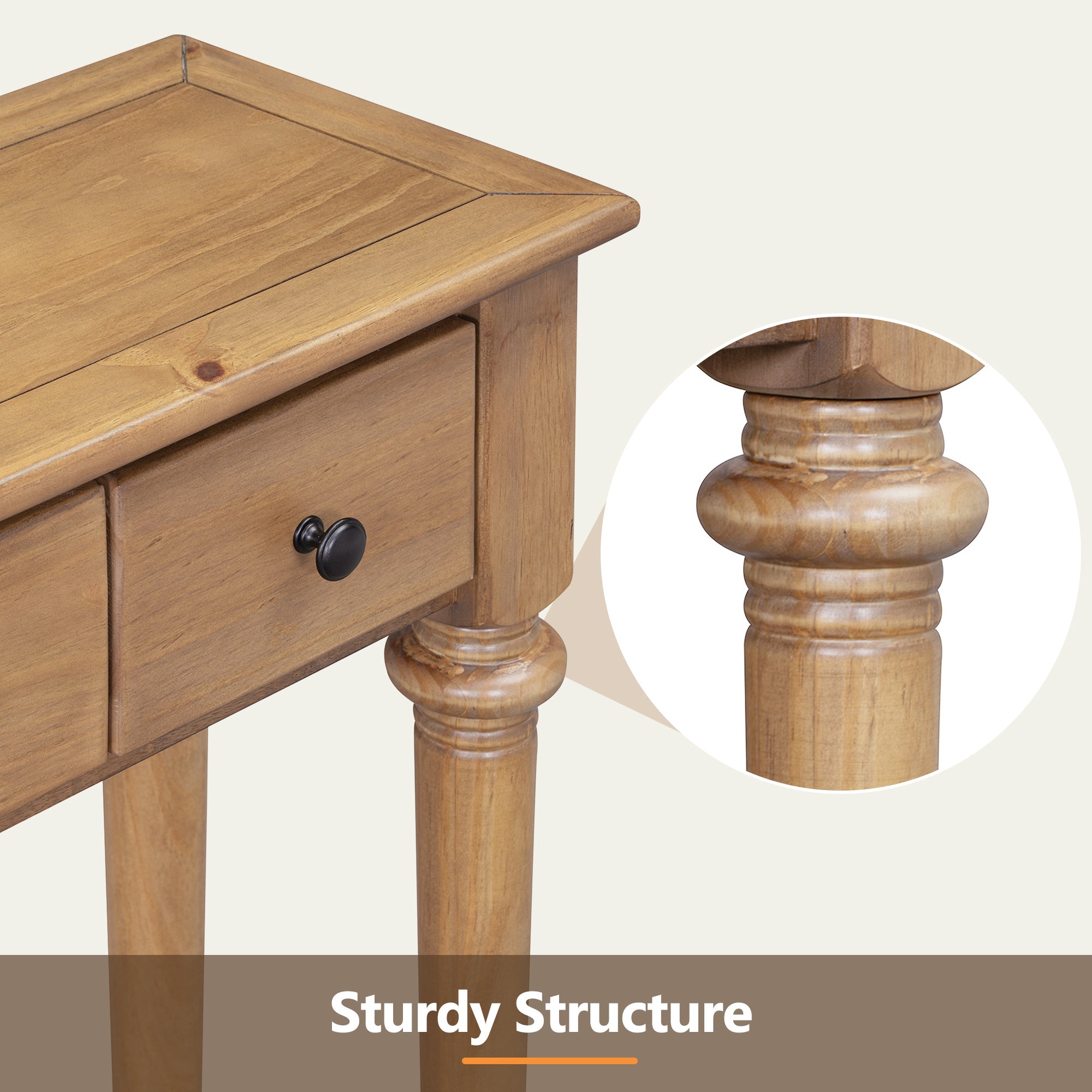 narrow Pine Console Table