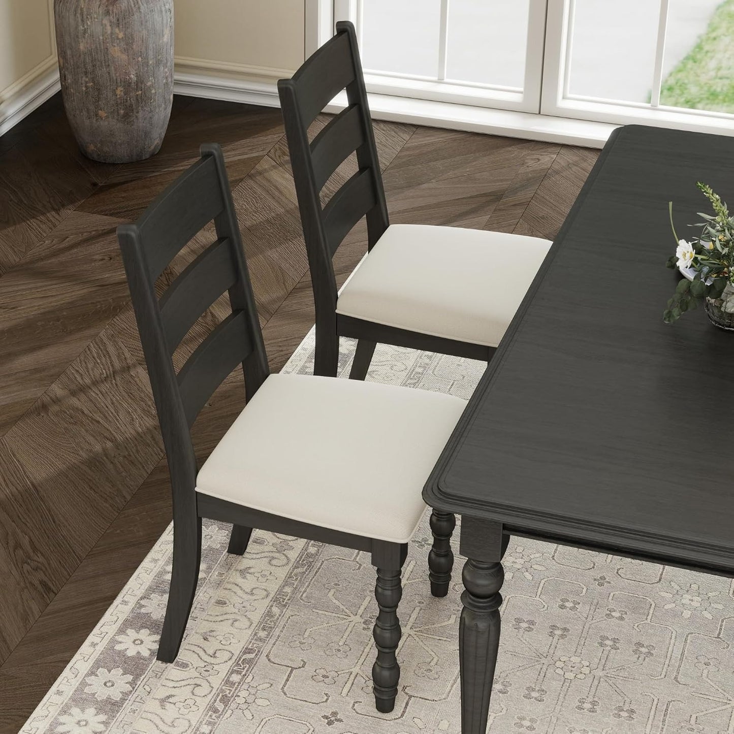 Valmere Roman-Leg Dining Chairs (Set of 2) | Solid Wood Upholstered