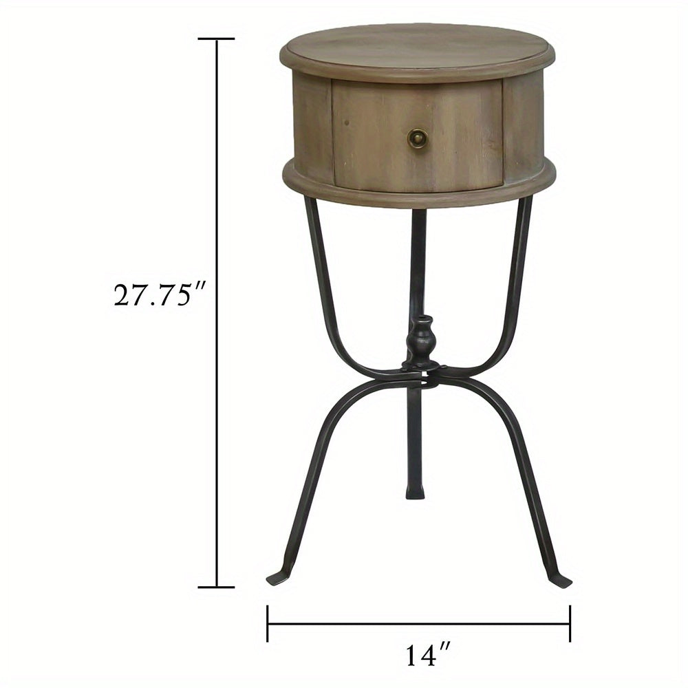 Round Wooden Accent Table