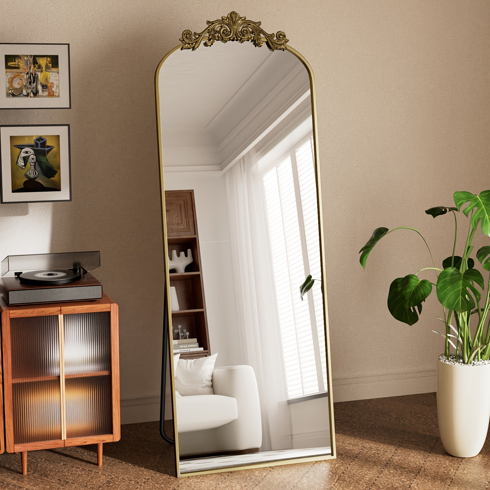 Havenwood Antique Decorative Mirror – Polished Aluminum Frame”