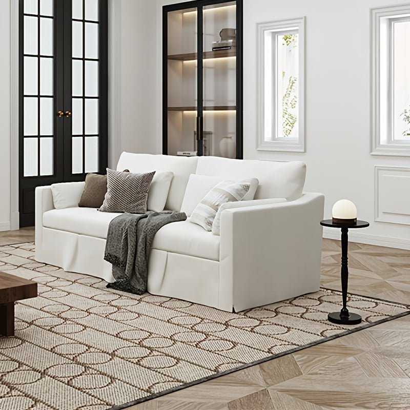 The Linden 84” Modern Loveseat — Slipcover Style - solid wood furniture by Chic Woods