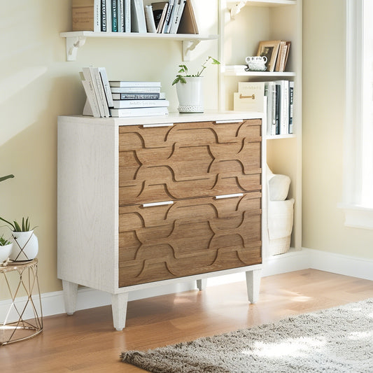 Harper Wide 2-Drawer Wooden Lateral File Cabinet | Home Office Storage for Letter & Legal Files