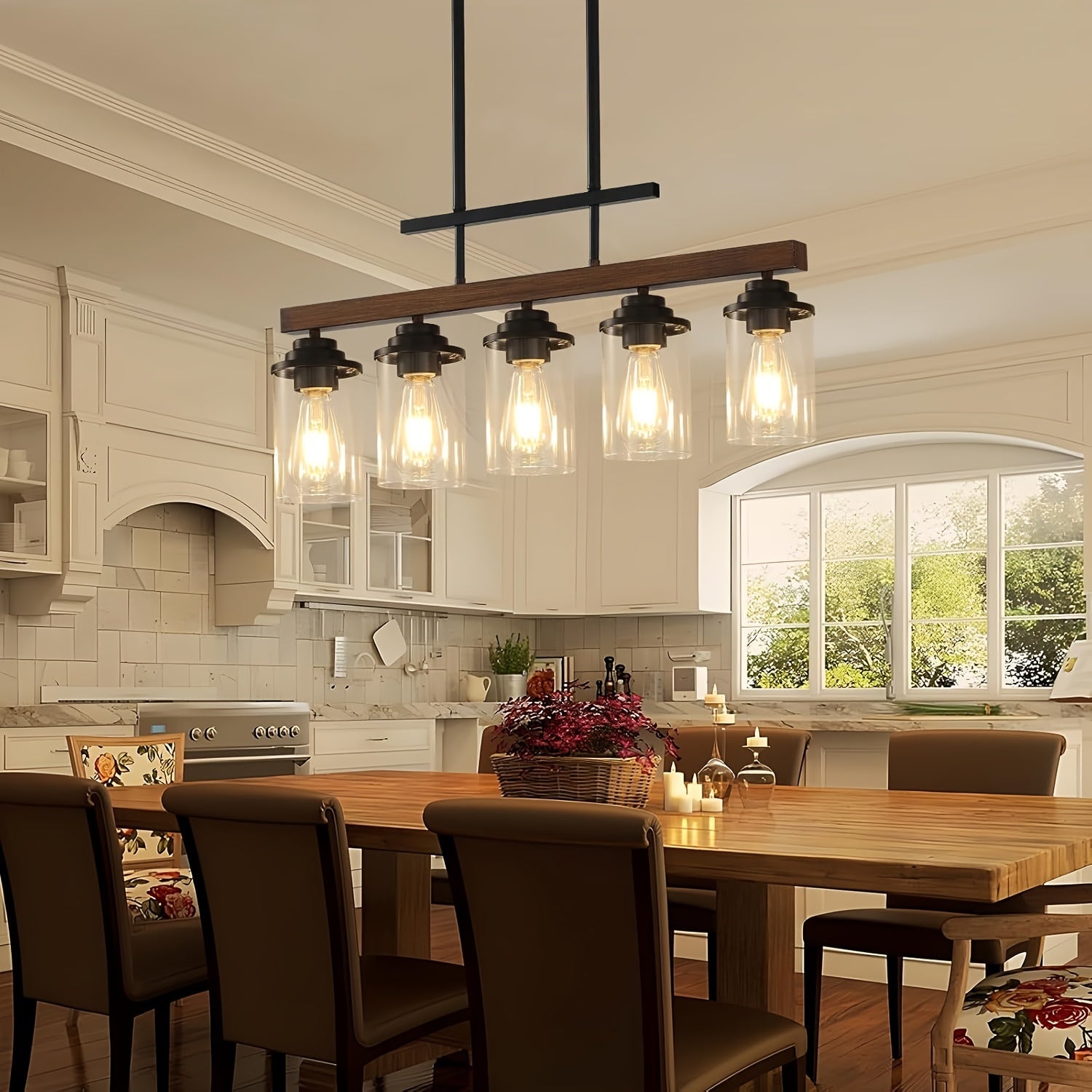 Ridgewood Rustic Barrel Chandelier – Semi-Flush Mount”