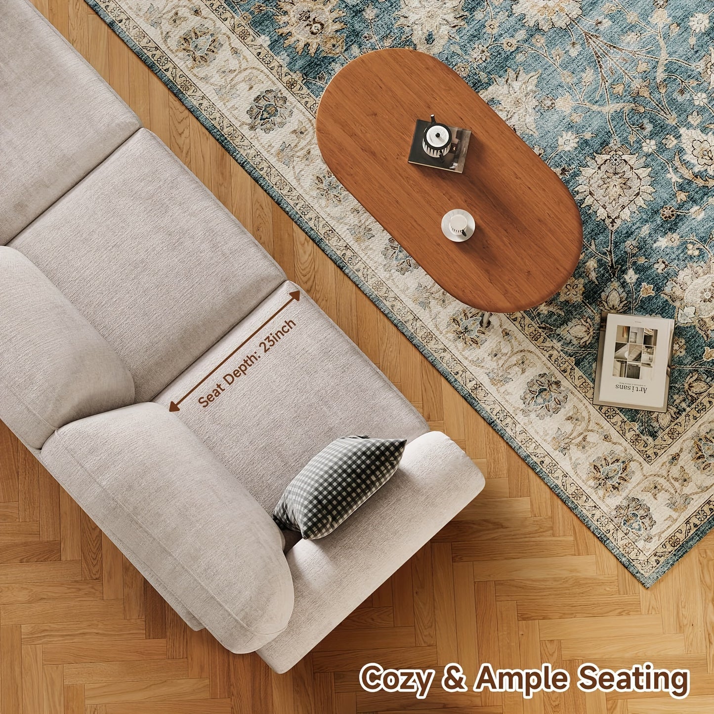 Bradford 90” Traditional Chenille Sofa | Rolled Arms & Nailhead Trim