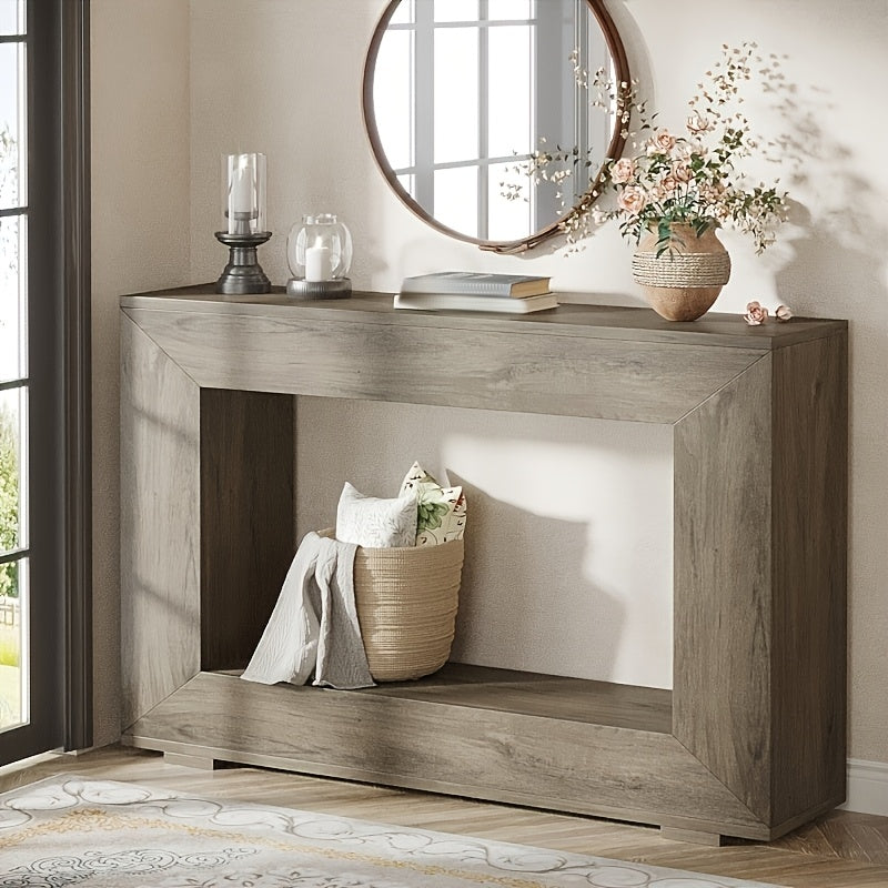 Rustic wood and Metal Console Table