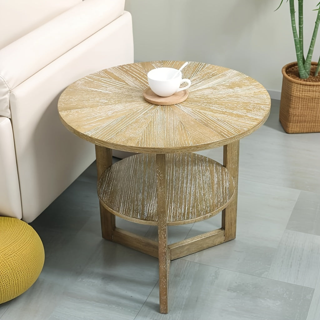 Reclaimed wood Round Side Table