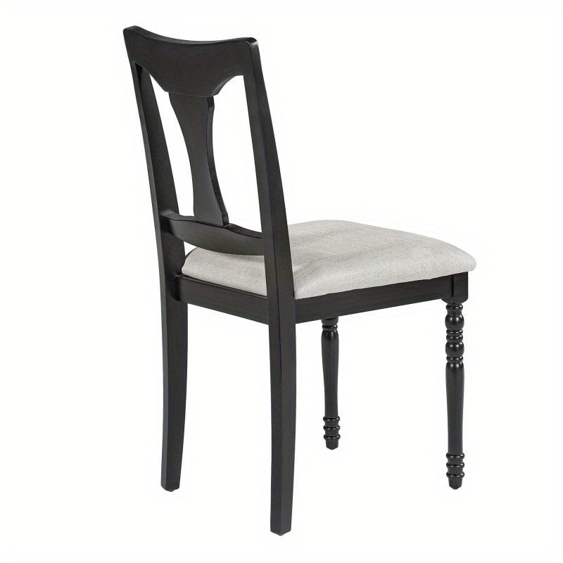 Madeline - 6 - Piece Farmhouse Dining Chair Set - Upholstered, Solid Wood Legs, Vintage Look - solid wood furniture by Chic Woods