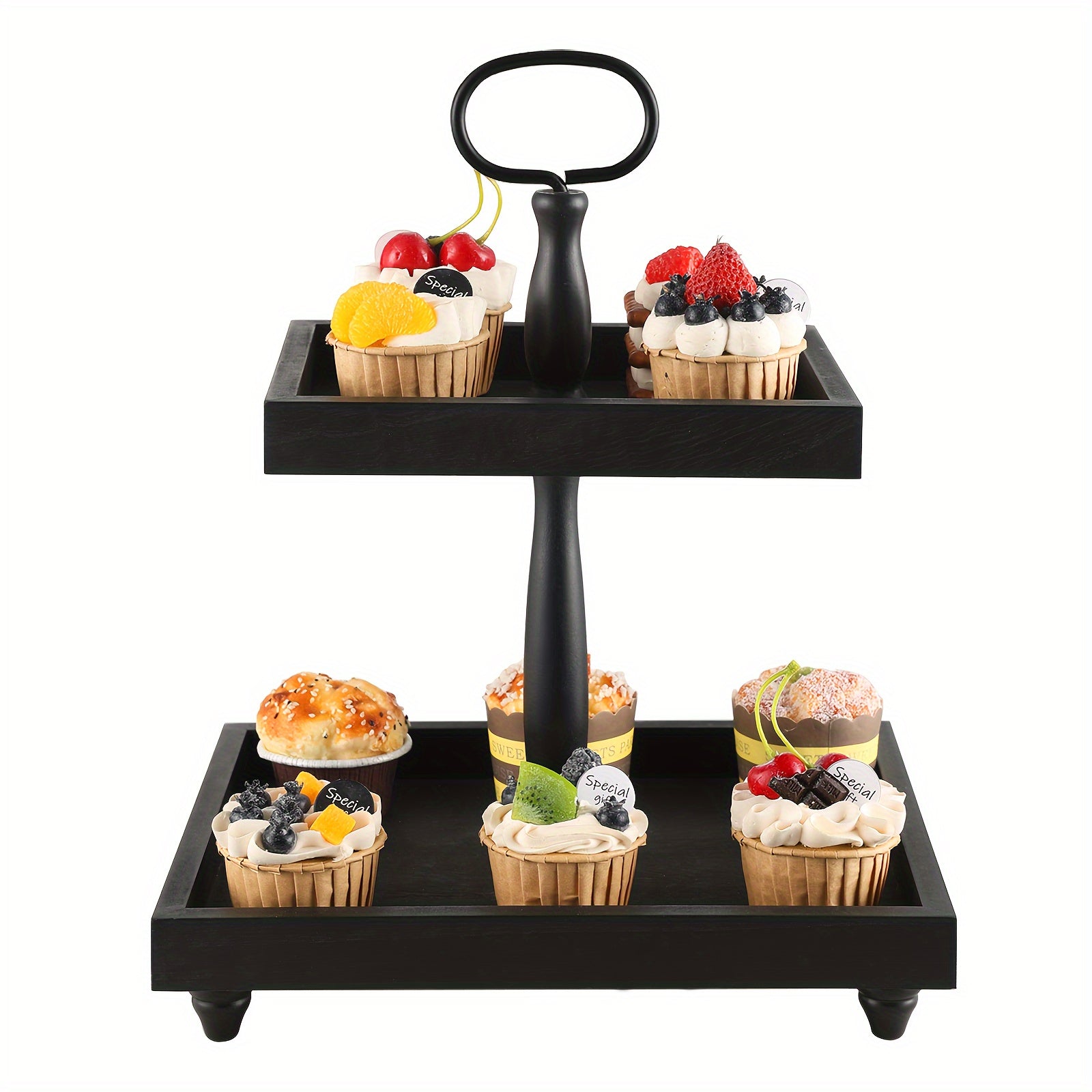 Farmhouse Wooden 2 Tiered Tray