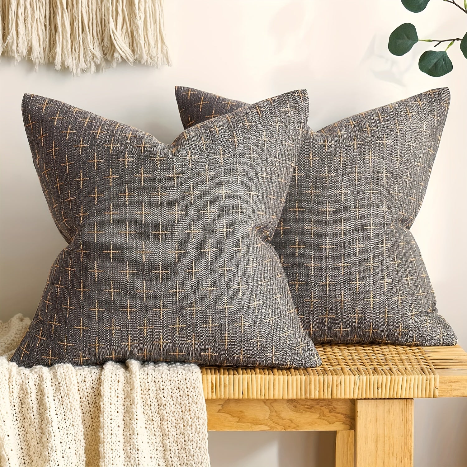 Cross-stitch Decorative throw Pillow Cover