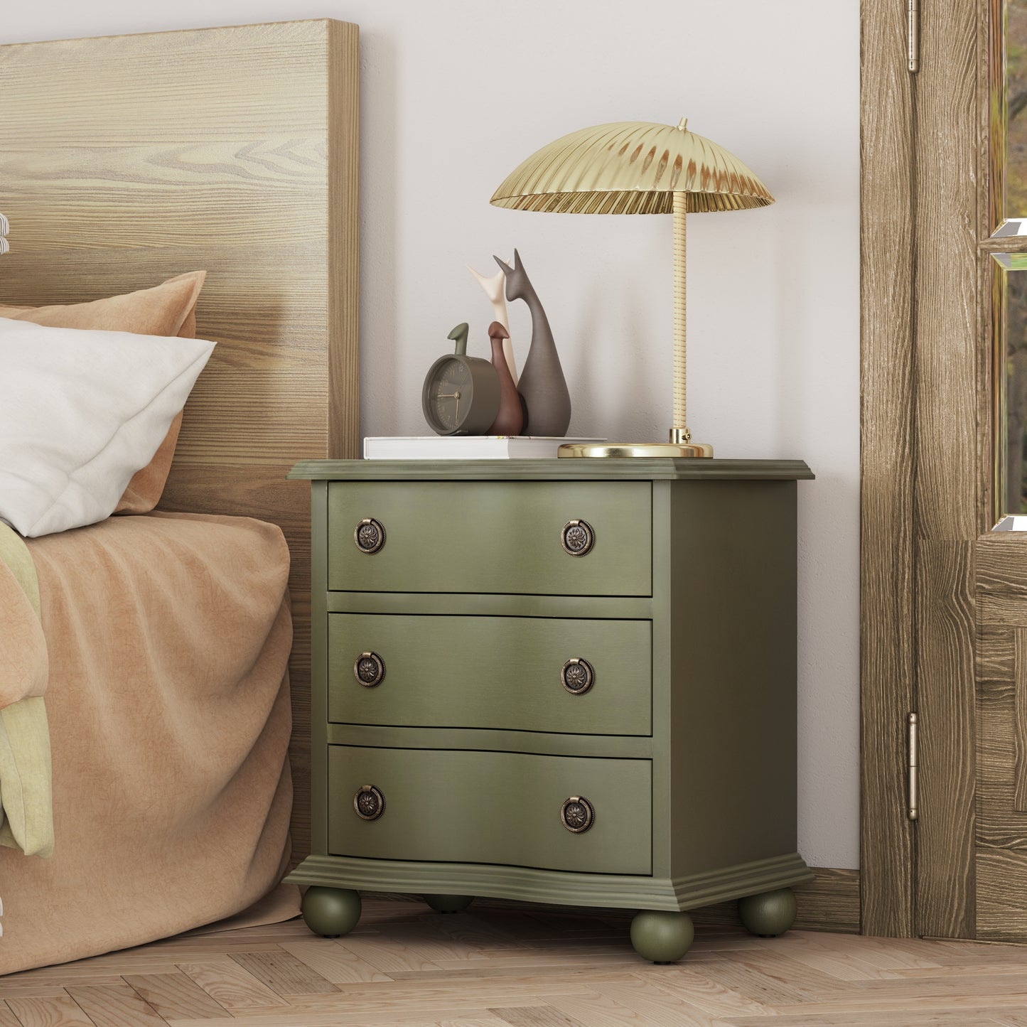 Harrington Farmhouse 3-Drawer Nightstand