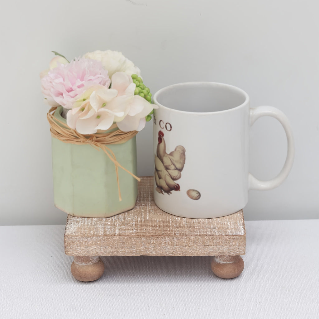 Farmhouse Wood Pedestal Stand Riser