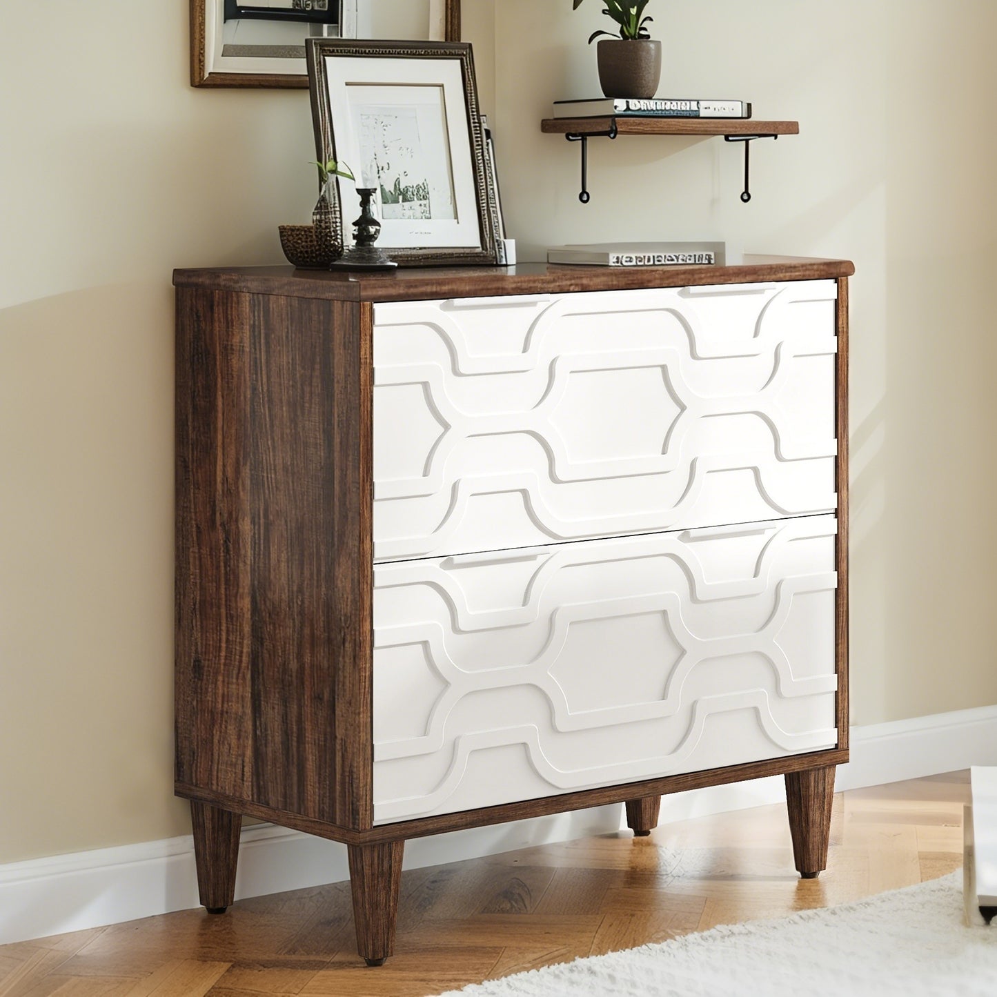 Harper Wide 2-Drawer Wooden Lateral File Cabinet | Home Office Storage for Letter & Legal Files