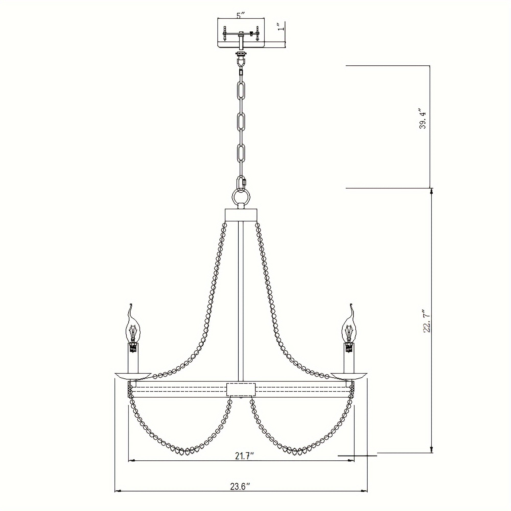 Rustic 4-Light Farmhouse Chandelier – Industrial Ceiling Light for Kitchen & Dining Room