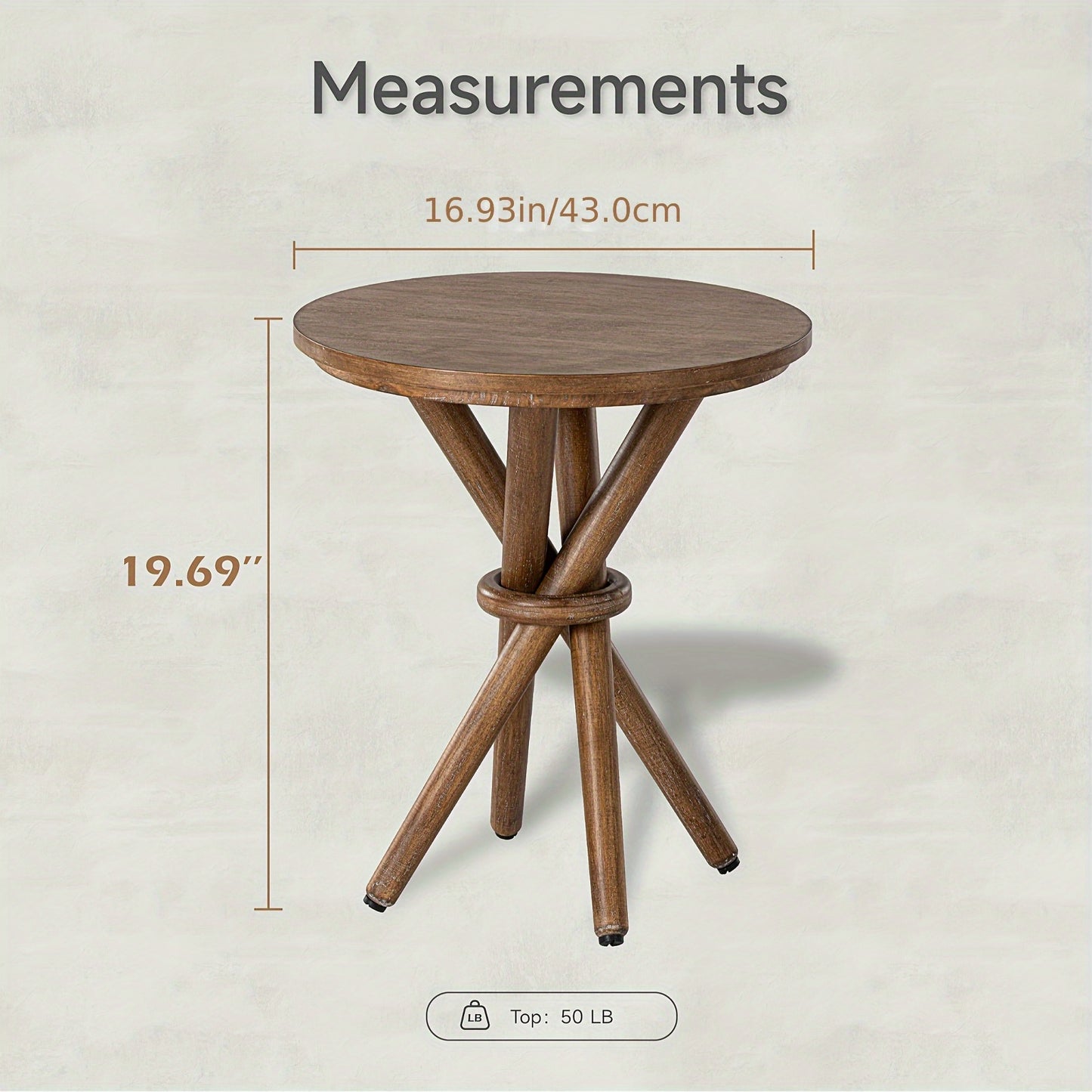 Farmhouse Round Wood End Table - solid wood furniture by Chic Woods