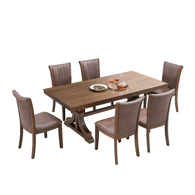 stanford Oak Trestle Dining Table (Seats 6–8)