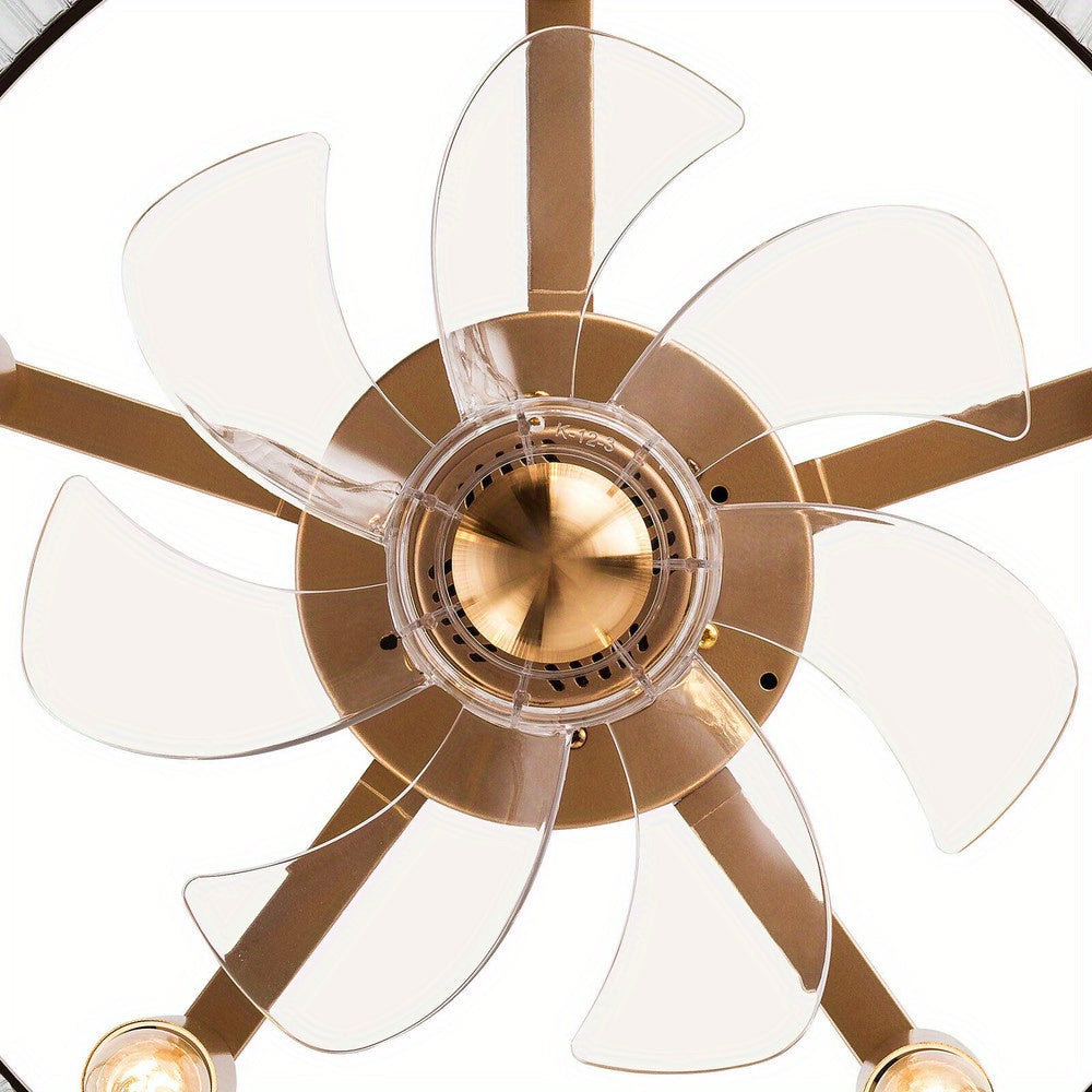 Aveline 5-Light Antique Gold Ceiling Fan Chandelier