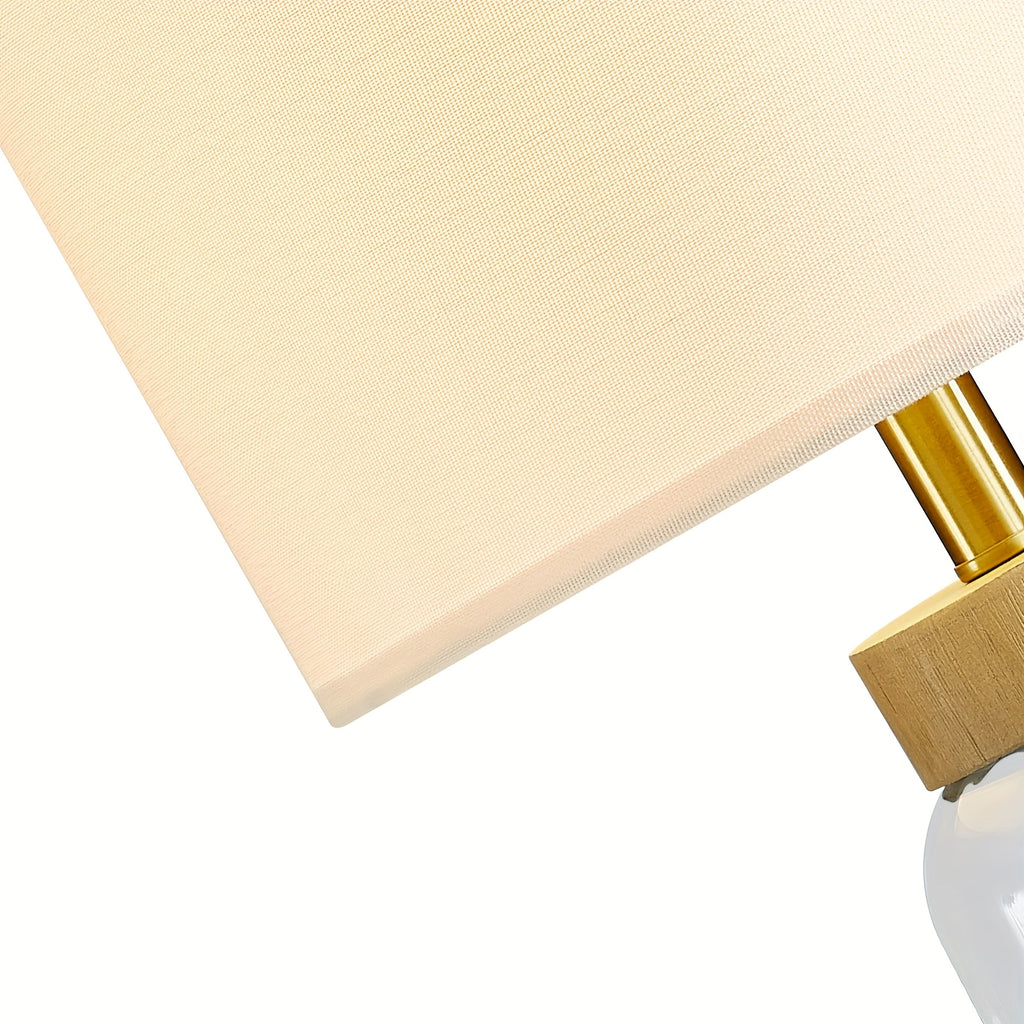 Set of 2 Clear Glass Table Lamps with USB charge port