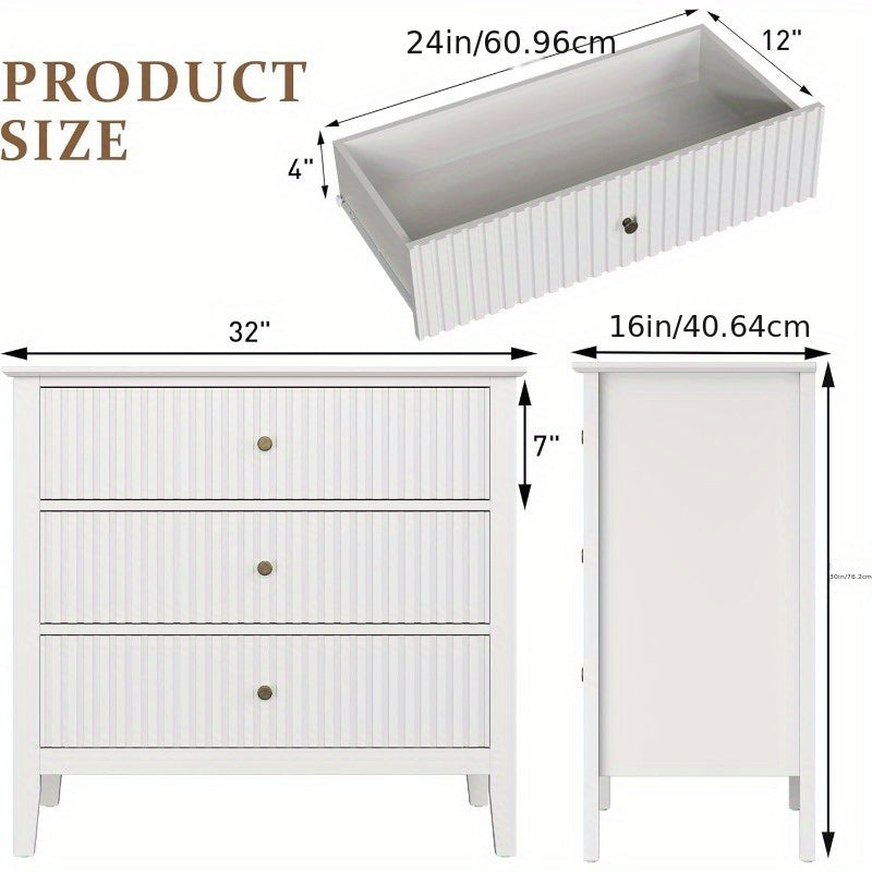 30″ Fluted Nightstand Collection — Sleek Storage Chests in Multiple Finishes