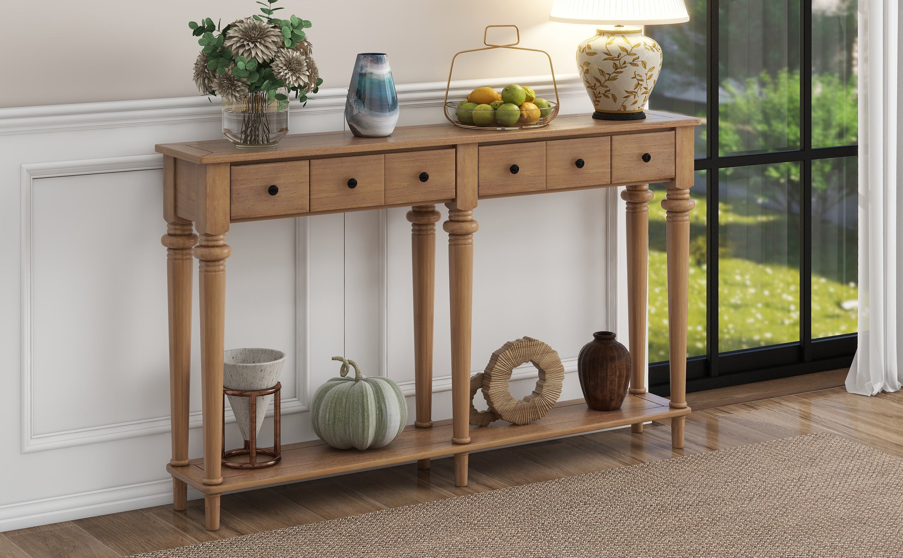 narrow Pine Console Table