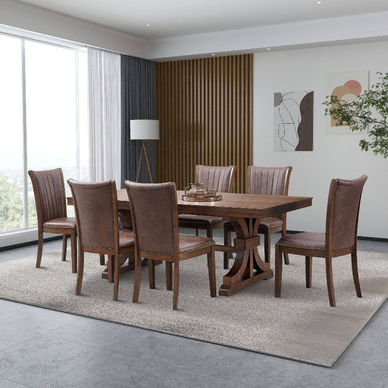 stanford Oak Trestle Dining Table (Seats 6–8)