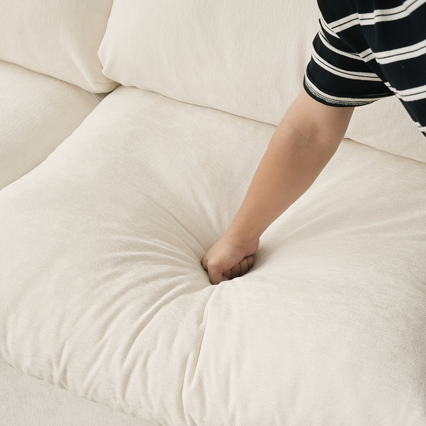 Montclair 134” Modular Lounge Sofa | Oversized L-Shape with Ottoman