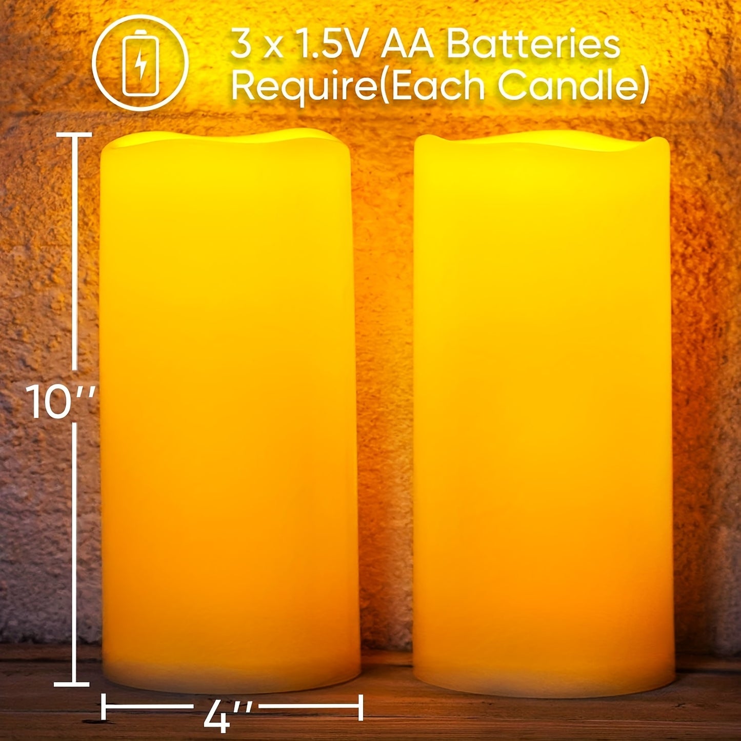 Large Flameless Candles with Remote Control