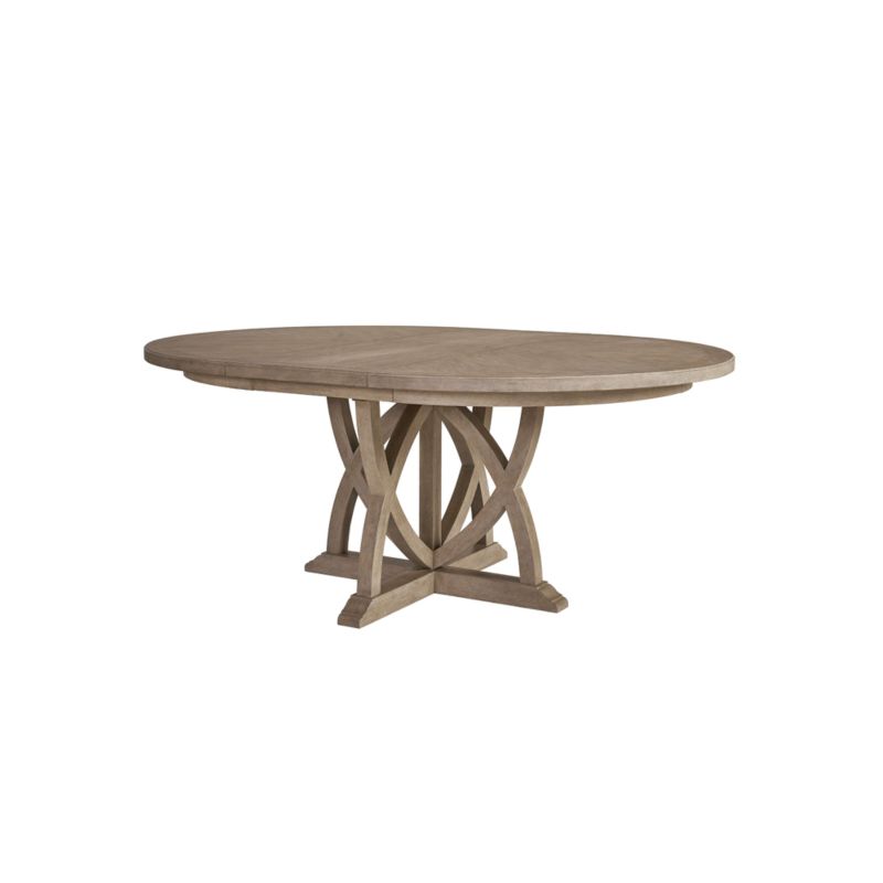 Round Expandable Table with Leaf 4 Host Cane Backed Chairs And Glass Door Server 6pcs