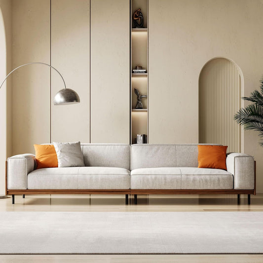 Marcell 111-Inch Extra Wide Fabric Sofa | Solid Wood Frame