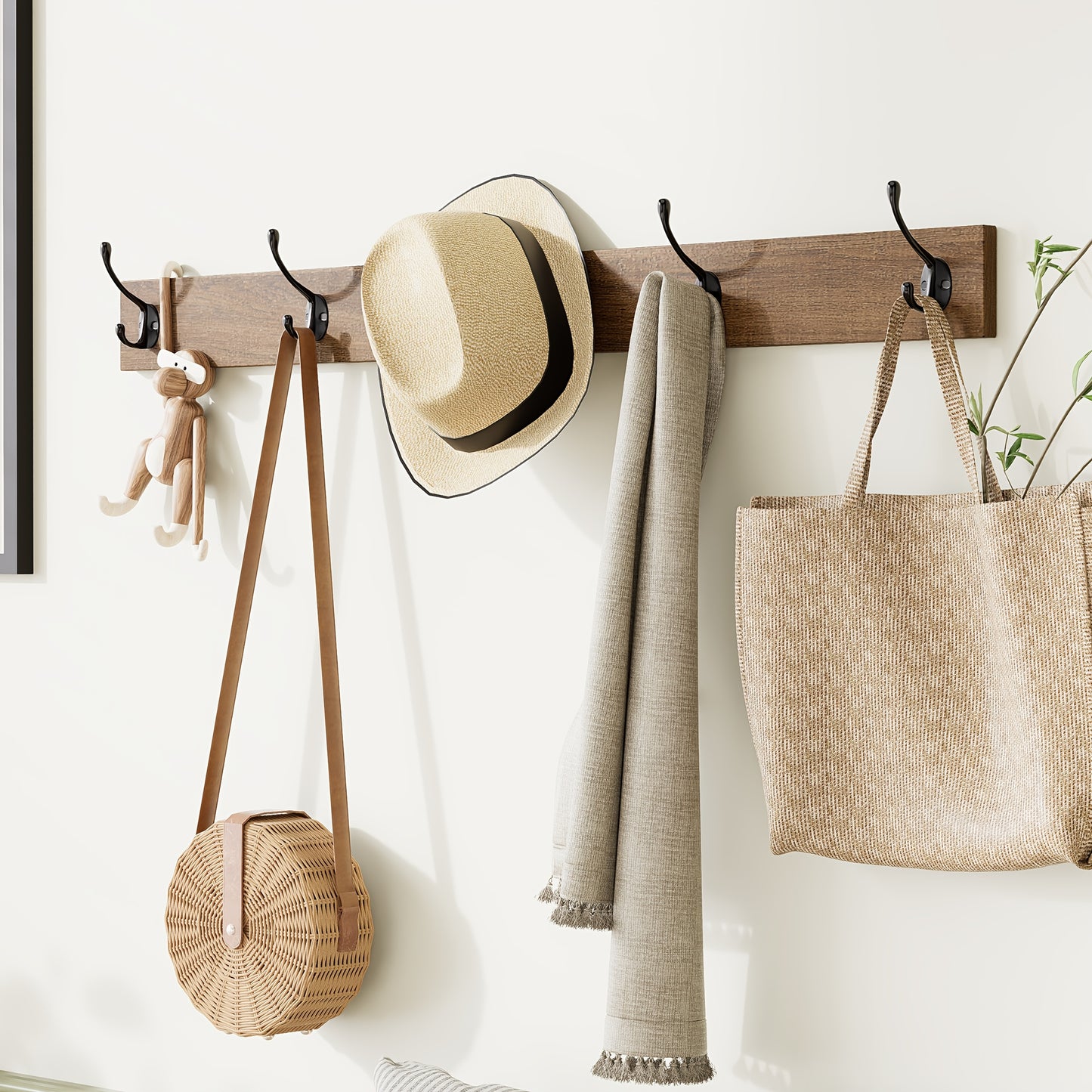 Porter Rattan Entryway Hall Tree | Shoe Storage, Bench & Hooks