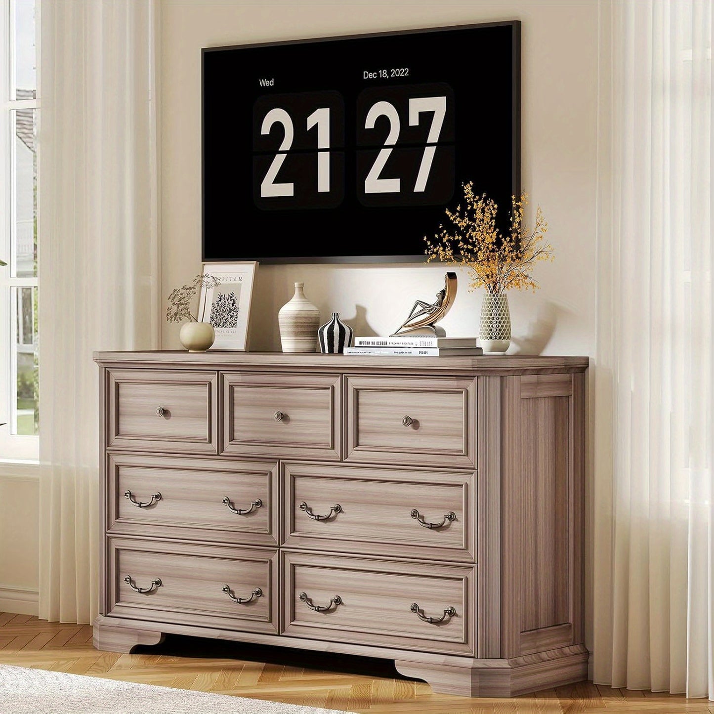 Ashford Farmhouse Dresser Set (2-Piece)
Includes 7-Drawer Long Dresser + 5-Drawer Tall Chest