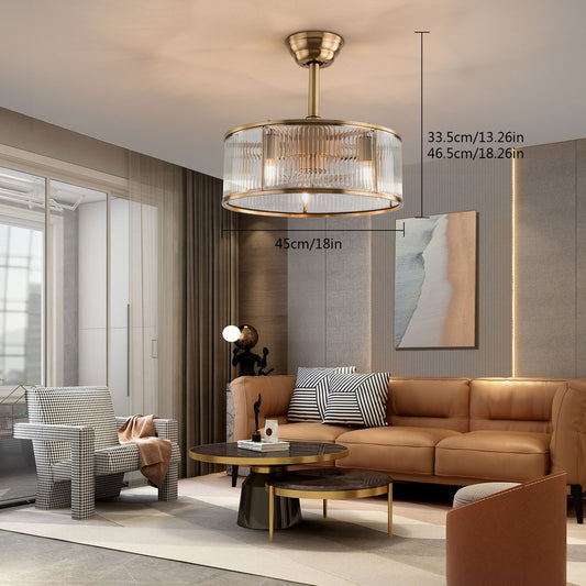 Aveline 5-Light Antique Gold Ceiling Fan Chandelier