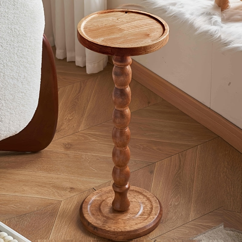 Rowan Modern Round Side Table | Rubberwood Wood Top & Frame