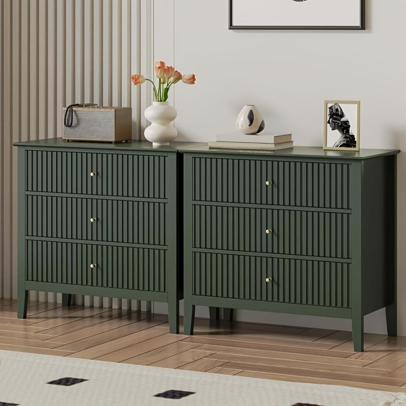 30″ Fluted Nightstand Collection — Sleek Storage Chests in Multiple Finishes