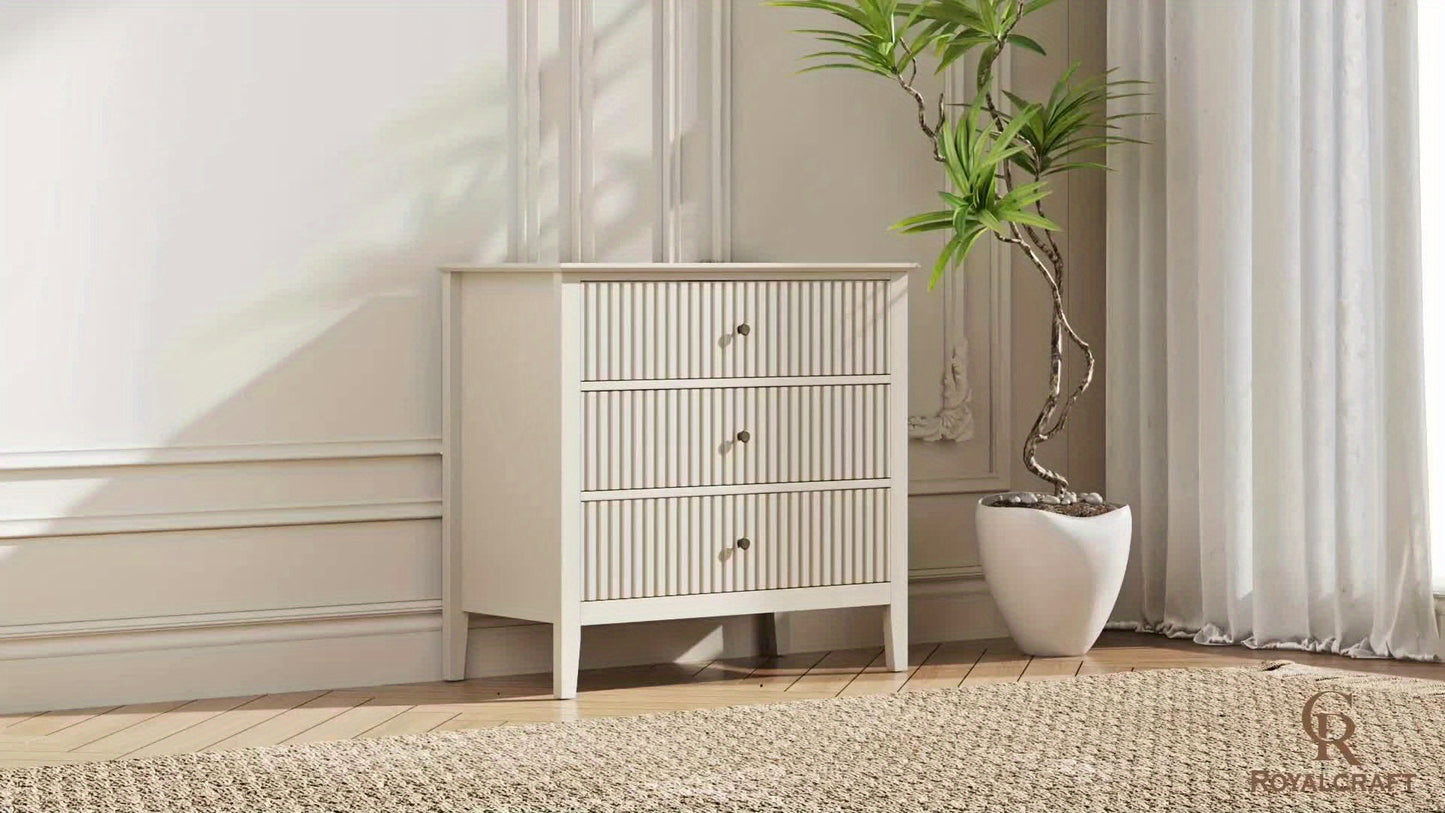 30″ Fluted Nightstand Collection — Sleek Storage Chests in Multiple Finishes