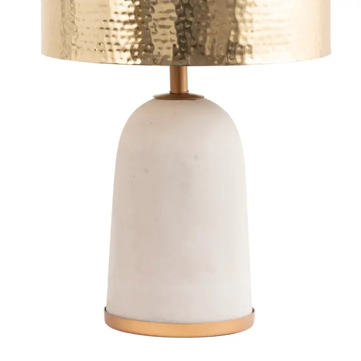 GOLD AND CONCRETE DRUM LAMP