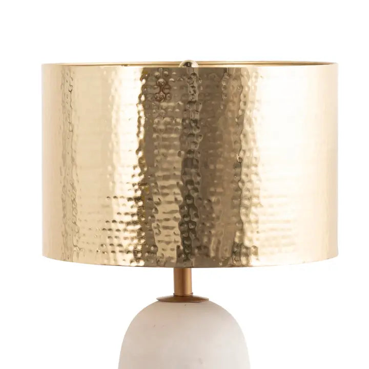 GOLD AND CONCRETE DRUM LAMP