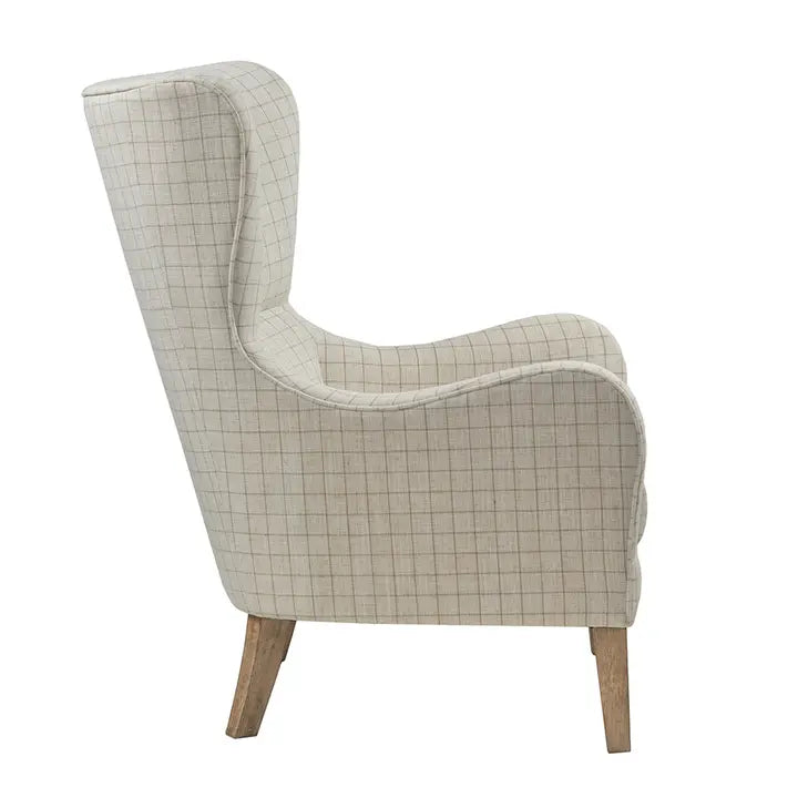 Windowpane wing chair